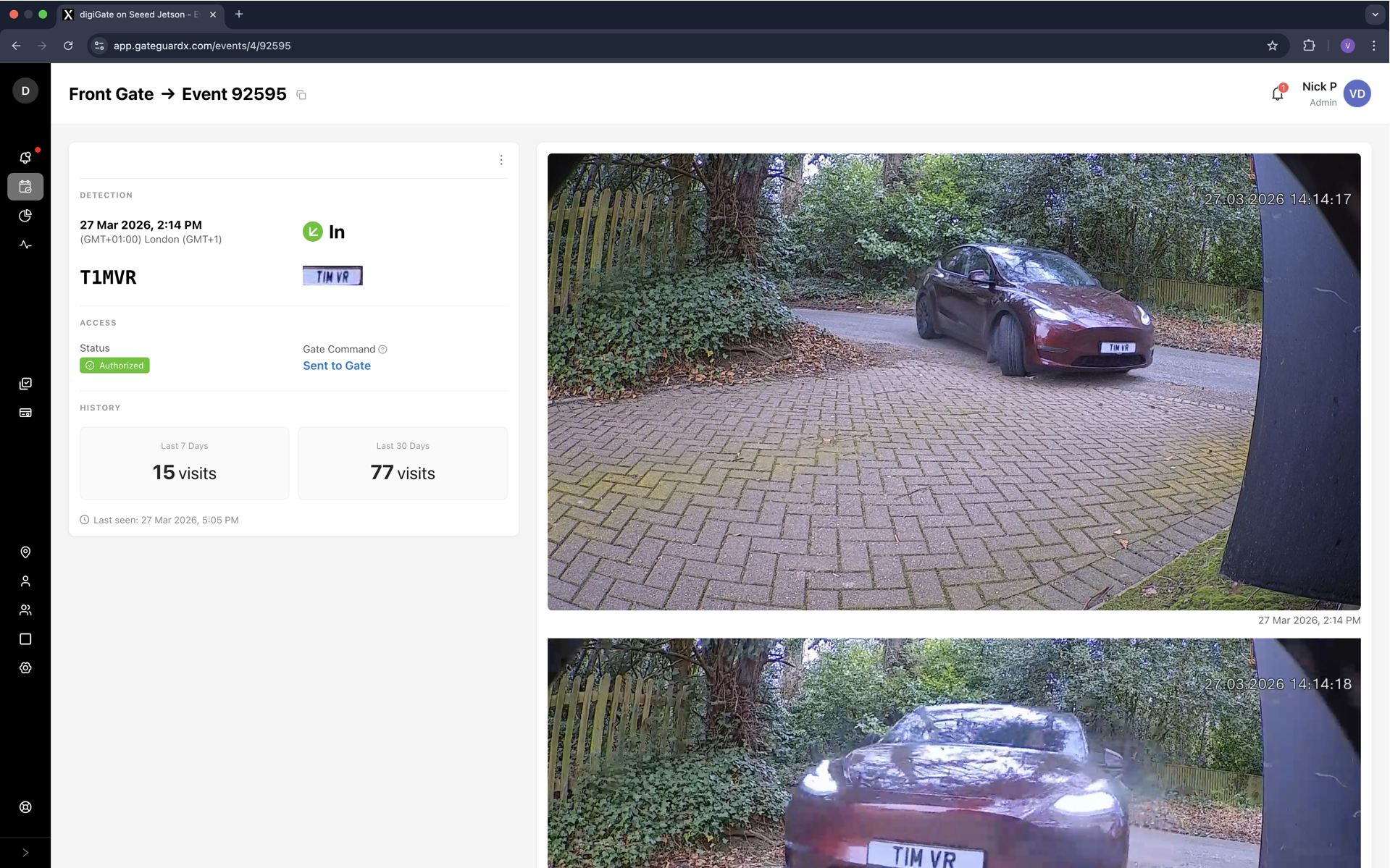 GateGuardX Event Details